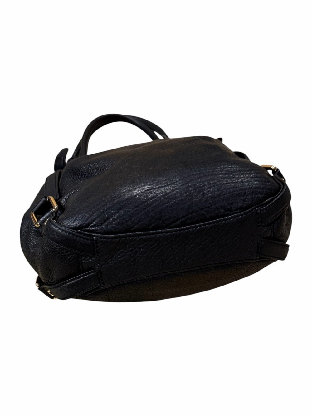 Michael Kors Black Pebbled Leather Shoulder Bag Gold Hardware Hobo Purse - Picture 6 of 14